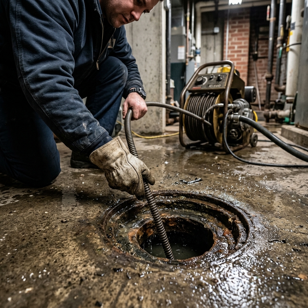 Professional drain cleaning equipment